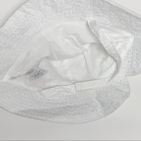 Wonder Nation |Girls Toddler One Size | White Eyelet Strap/Bow Sun Hat NEW NWT - Picture 6 of 10